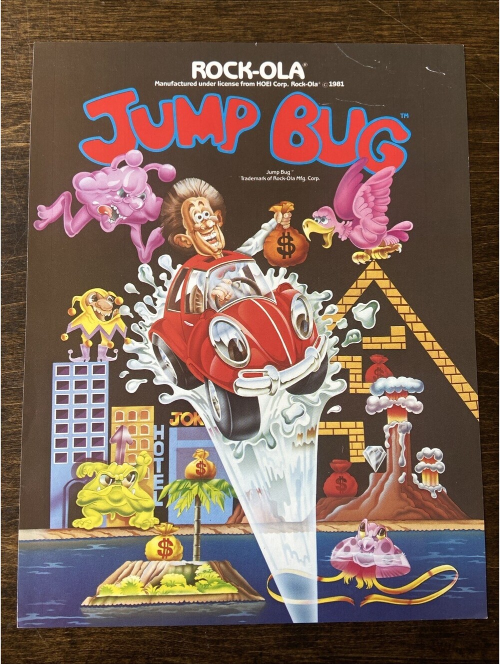 Rock-ola Jump Bug Arcade Pinball FLYER Original Ad Promo Poster Not PCB